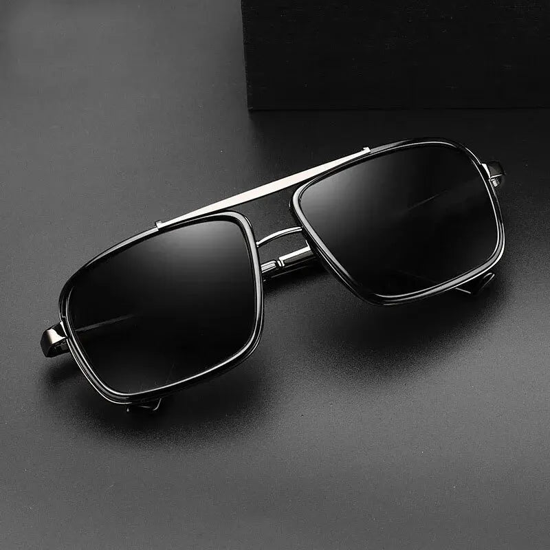 Florence | Men's Dual-Beam Aviator Sunglasses with Punk-Inspired Square Design and UV400 Protection