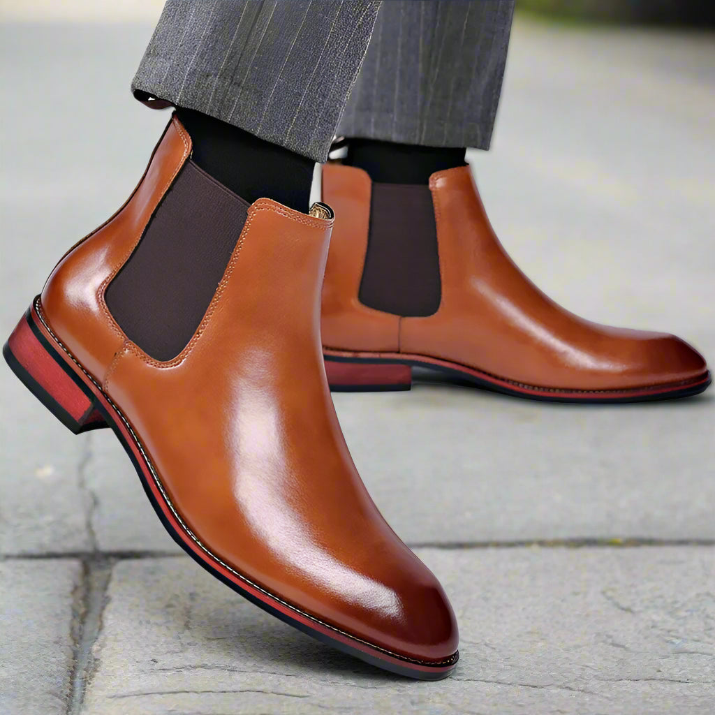 Ace Men's Faux Leather Chelsea Boots