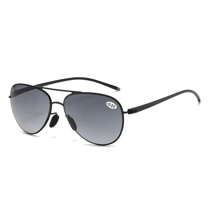 Aristotle Men's Bifocal Reading Glasses - Trendy Double Bridge Sunglasses