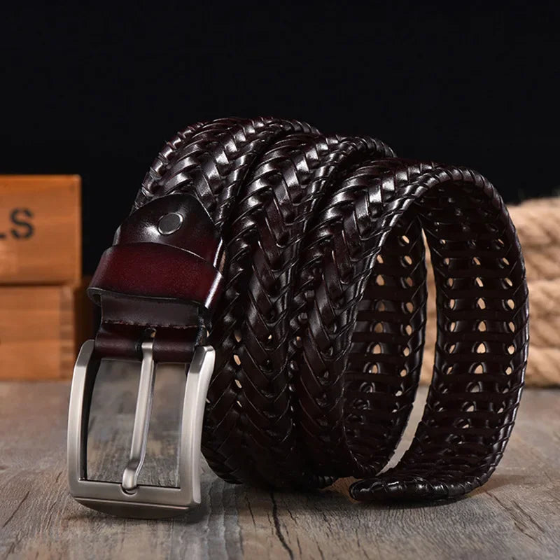 Nile | Men's Artisan Leather Belt - Stylish Retro Design with Breathable Buckle