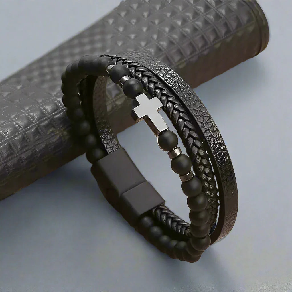 Samson | Classic Handcrafted Leather Bracelet for Men