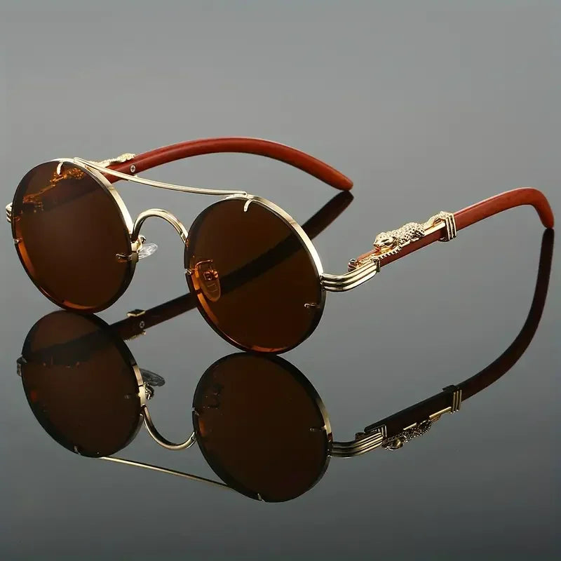 Comoros Retro Round Sunglasses - Men's Double Bridge Multicolor Eyewear