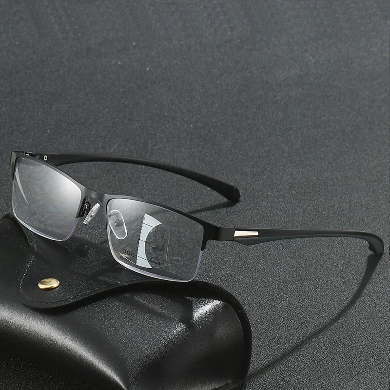 Godfrey | Men's Photochromic Multifocal Reading Glasses with Anti-Blue Light Protection