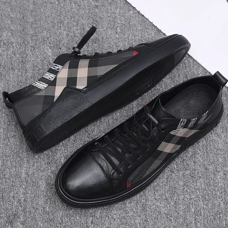 Monroe - Men's Casual Sneaker in Plaid Leather