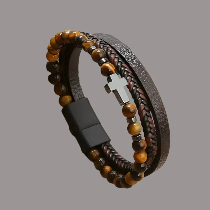 Samson | Classic Handcrafted Leather Bracelet for Men