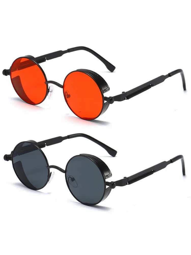 Men's Retro Steampunk Round Metal Sunglasses | Stylish Designer Eyewear
