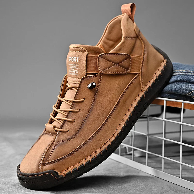 Santiago | Men's Artisan Leather Slip-On Loafers - Chic, Breathable Casual Flats & Moccasins
