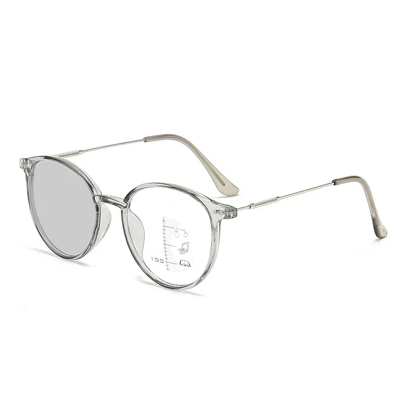 Blaise | Men's Lightweight Round Frame Photochromic Progressive Multifocal Reading Glasses