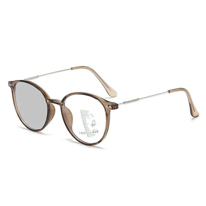 Blaise | Men's Lightweight Round Frame Photochromic Progressive Multifocal Reading Glasses
