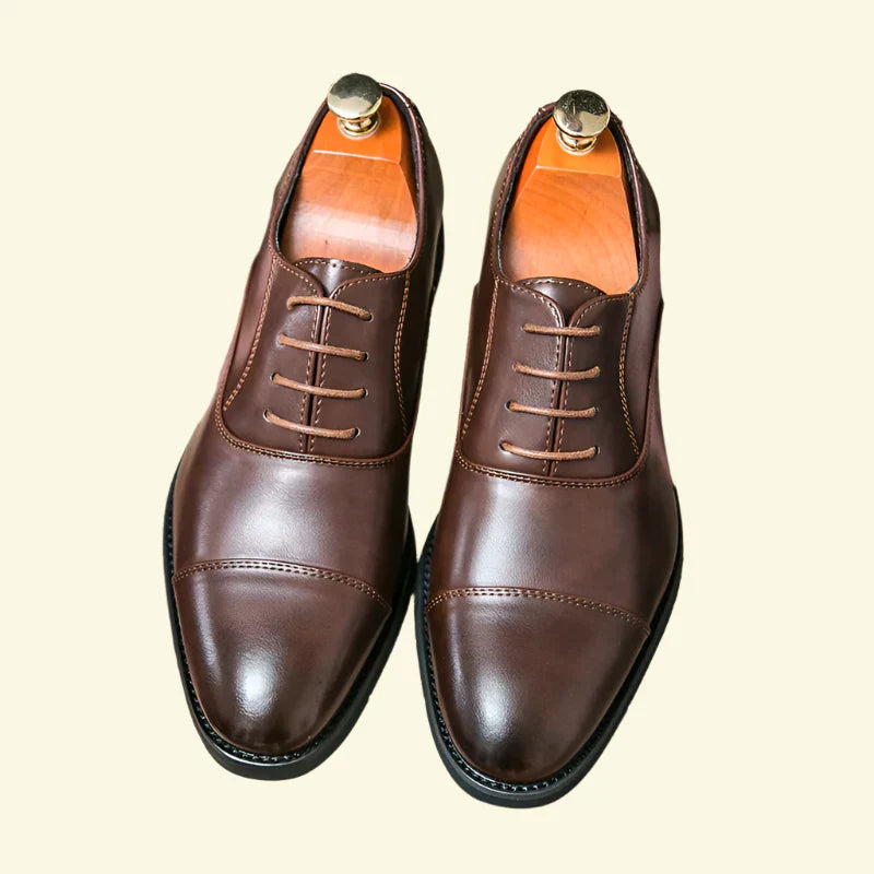 Langley | Men's Premium Leather Dress Shoes - Elegant Pointed Black Casual Footwear