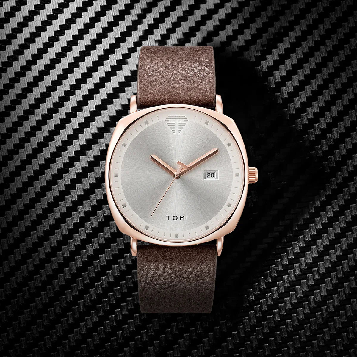 Tomi Men's Minimalist Leather Sports Watch with Calendar - Casual Quartz Timekeeper