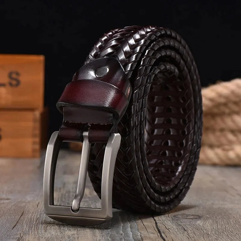 Nile | Men's Artisan Leather Belt - Stylish Retro Design with Breathable Buckle