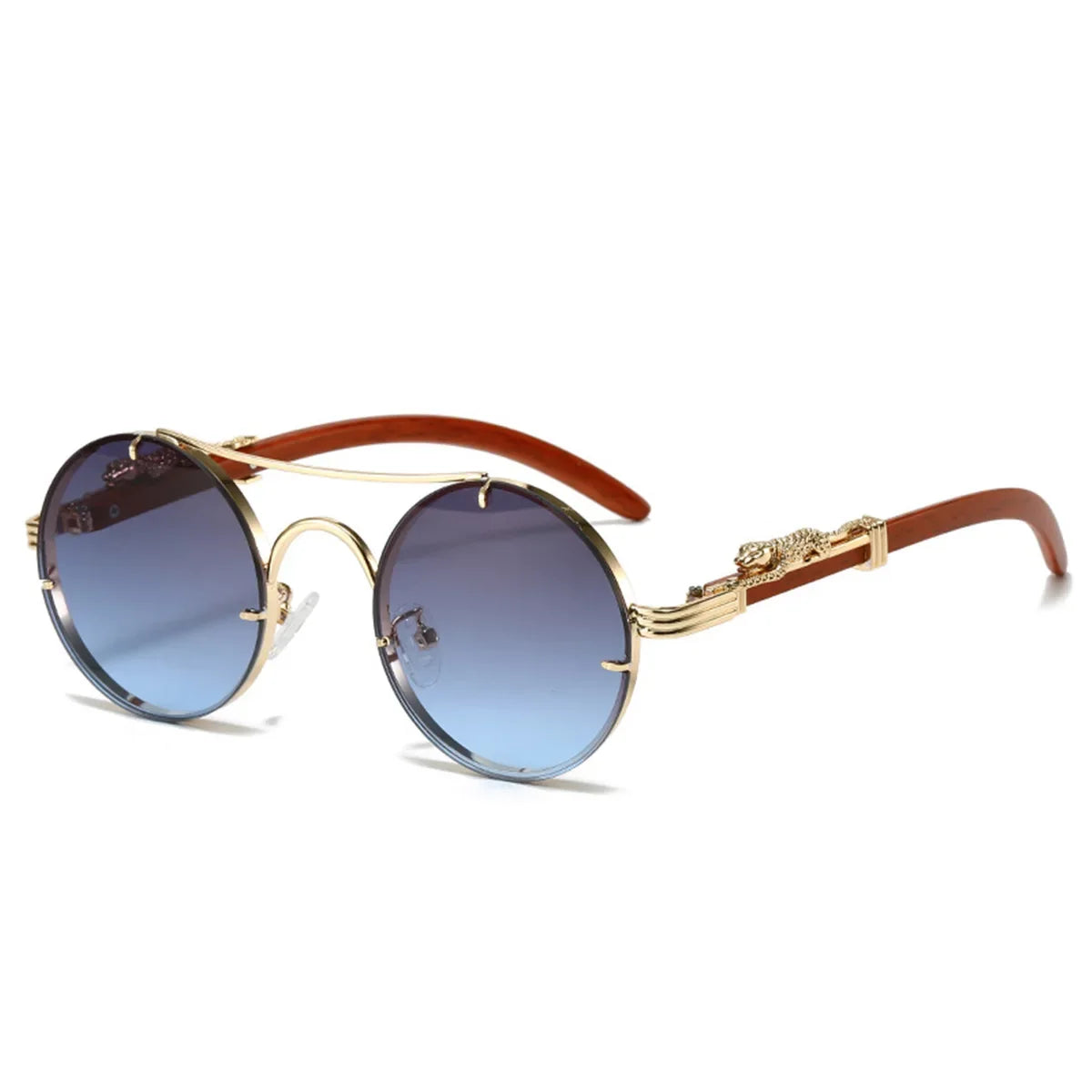 Comoros Retro Round Sunglasses - Men's Double Bridge Multicolor Eyewear