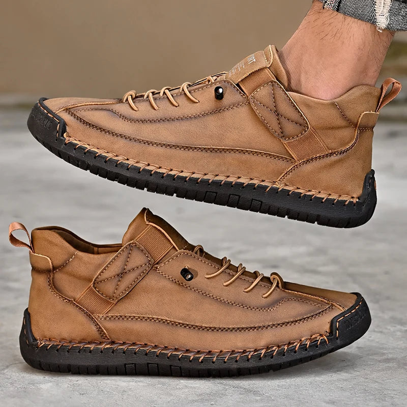 Santiago | Men's Artisan Leather Slip-On Loafers - Chic, Breathable Casual Flats & Moccasins