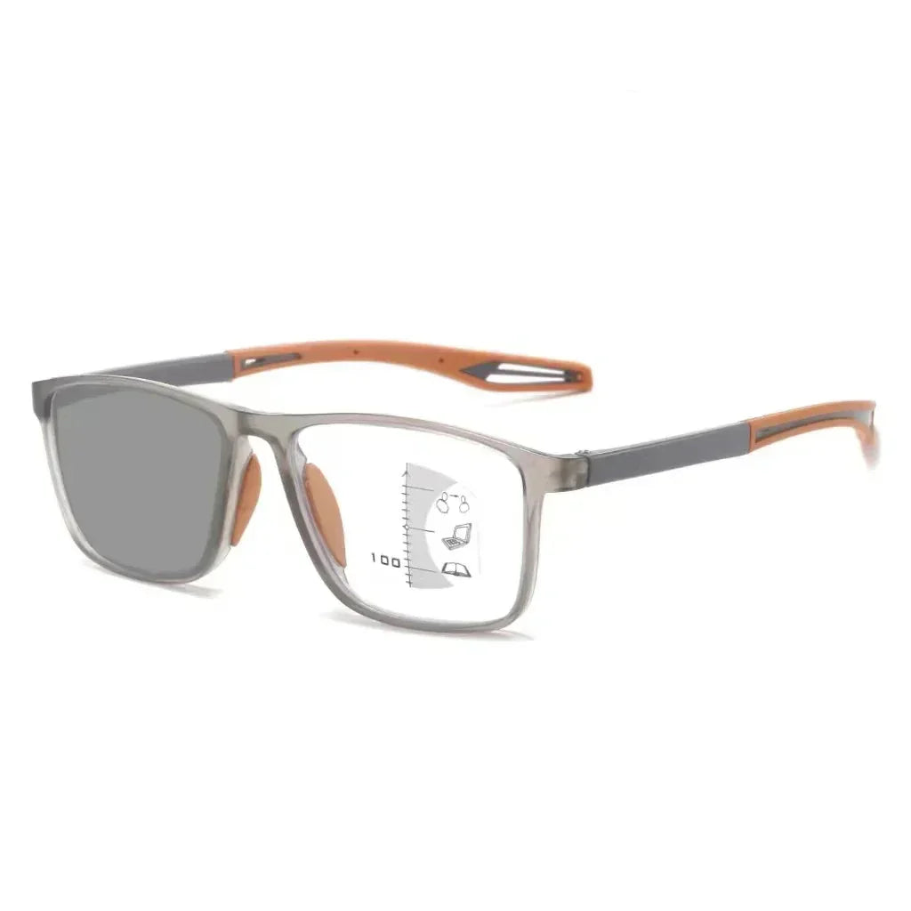 Clement Men's Progressive Multifocal Photochromic Reading Glasses - TR90 Anti-Blue Light Lenses