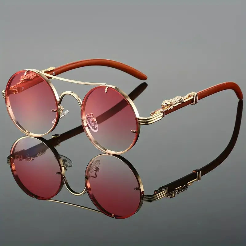 Comoros Retro Round Sunglasses - Men's Double Bridge Multicolor Eyewear