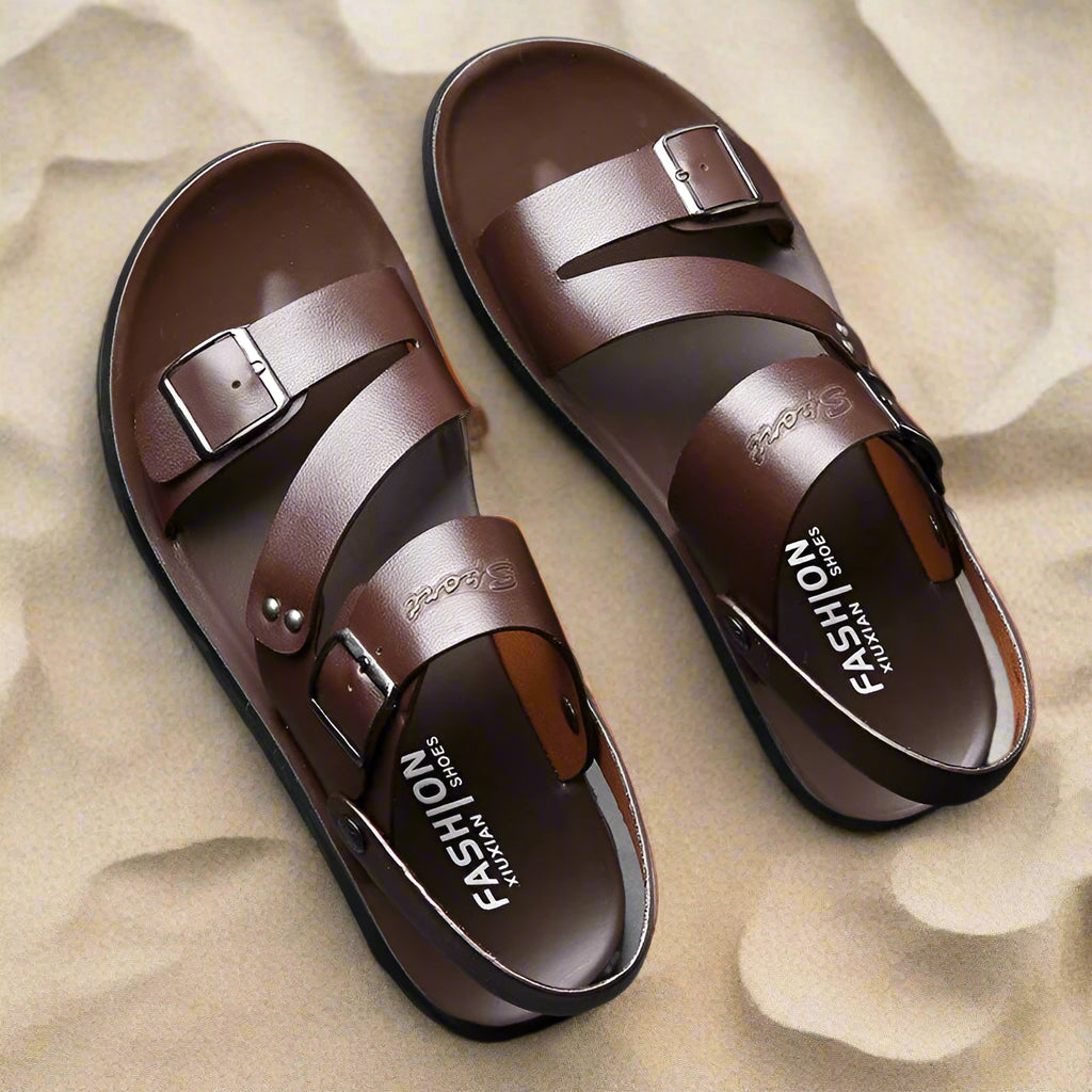 Luca Men's Casual Open Toe Sandals - Comfortable PU Leather Design