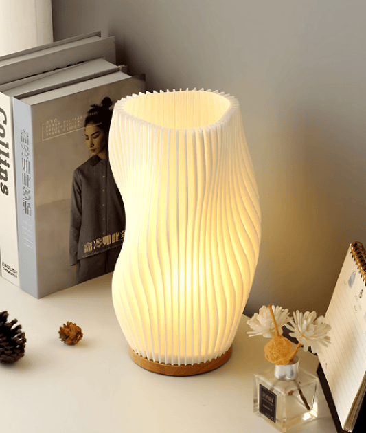 Elegant French-Inspired 3D Cream Desk Lamp