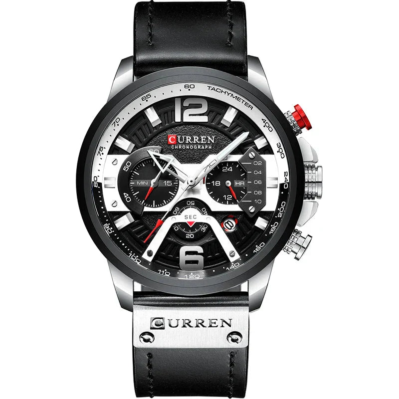 Alder Men's Premium Chronograph Watch | Casual Sport Design with Military Leather