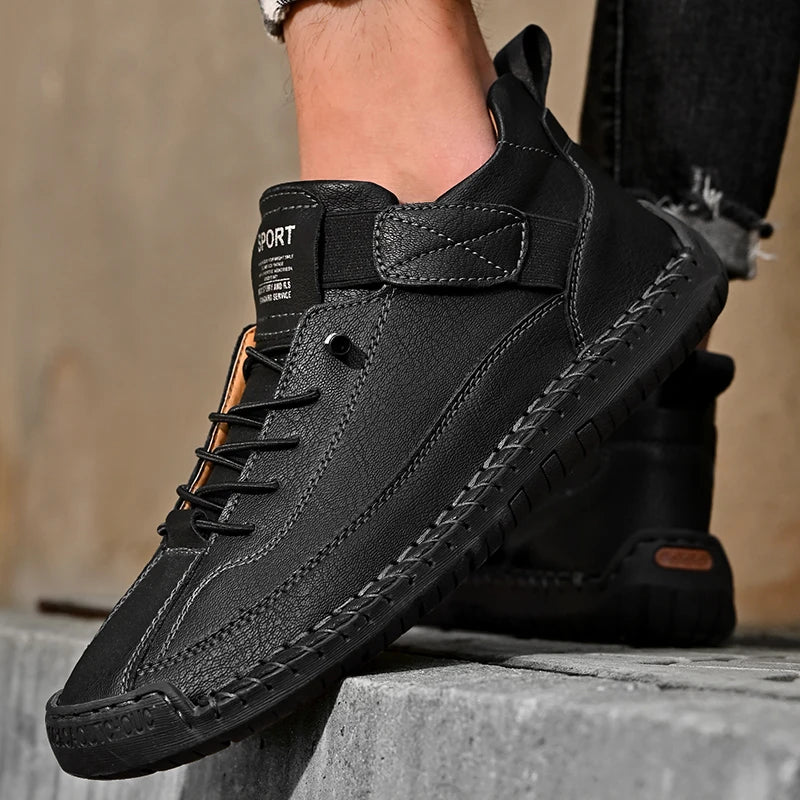 Santiago | Men's Artisan Leather Slip-On Loafers - Chic, Breathable Casual Flats & Moccasins