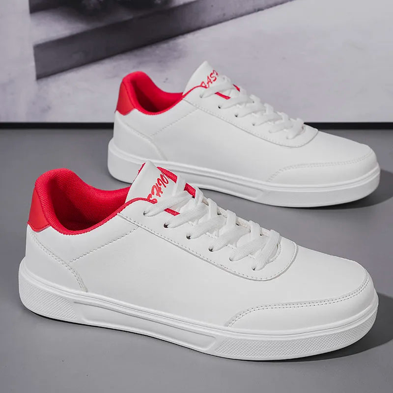 Deuce | Men's Lightweight White Canvas Sneakers - Casual Skate Shoes-Modavendi