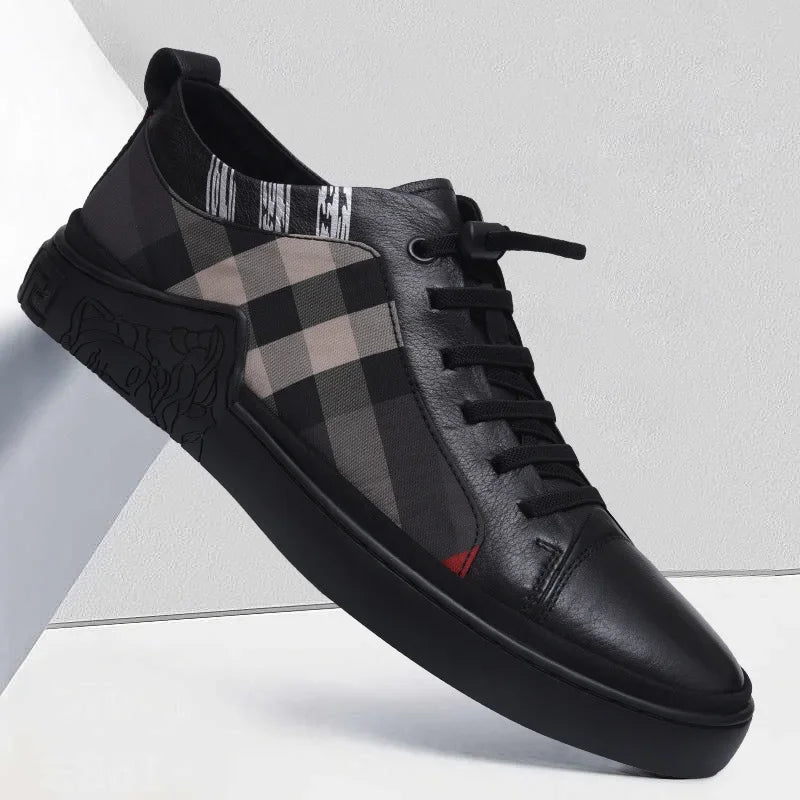 Monroe - Men's Casual Sneaker in Plaid Leather