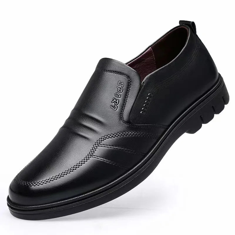 Silverton | Men's Casual Black Leather Shoes - Soft, Non-Slip Comfort