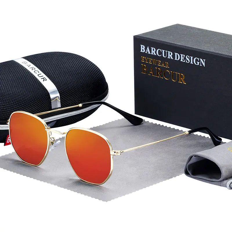 Barcur Men's Vintage Polarized Sunglasses with Stainless Steel Frame