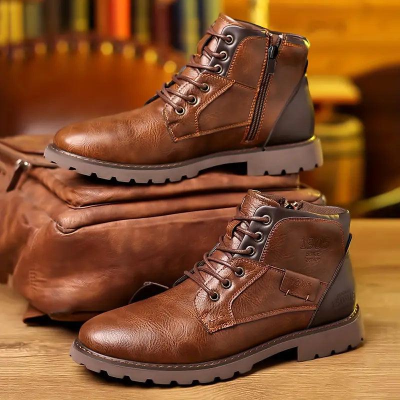 Sullivan Men's Leather Zipper Dress Boots – Stylish and Long-lasting Footwear