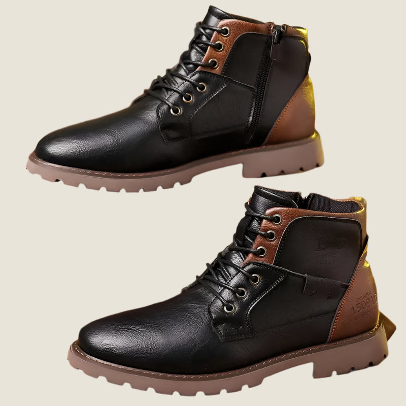Sullivan Men's Leather Zipper Dress Boots – Stylish and Long-lasting Footwear
