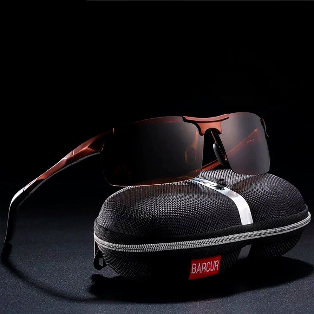 Men's Sport Sunglasses with Polarized Aluminum Frame, Photochromic Lenses, and UV400 Protection
