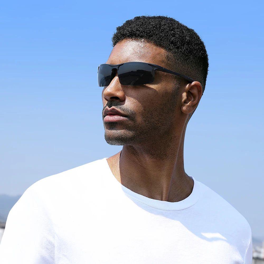 Men's Sport Sunglasses with Polarized Aluminum Frame, Photochromic Lenses, and UV400 Protection