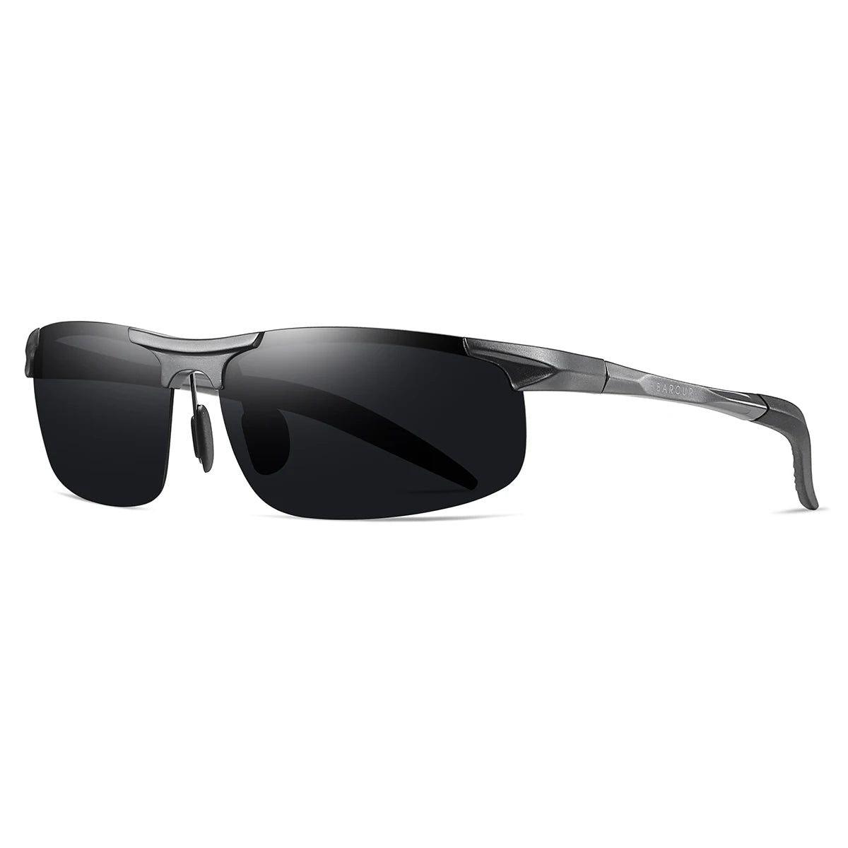 Men's Sport Sunglasses with Polarized Aluminum Frame, Photochromic Lenses, and UV400 Protection