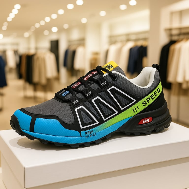 Men's Waterproof Outdoor Lace-Up Sneakers - Anti-Slip Trainers