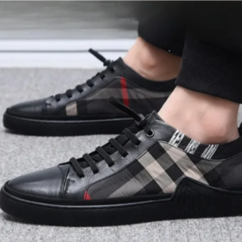 Monroe - Men's Casual Sneaker in Plaid Leather